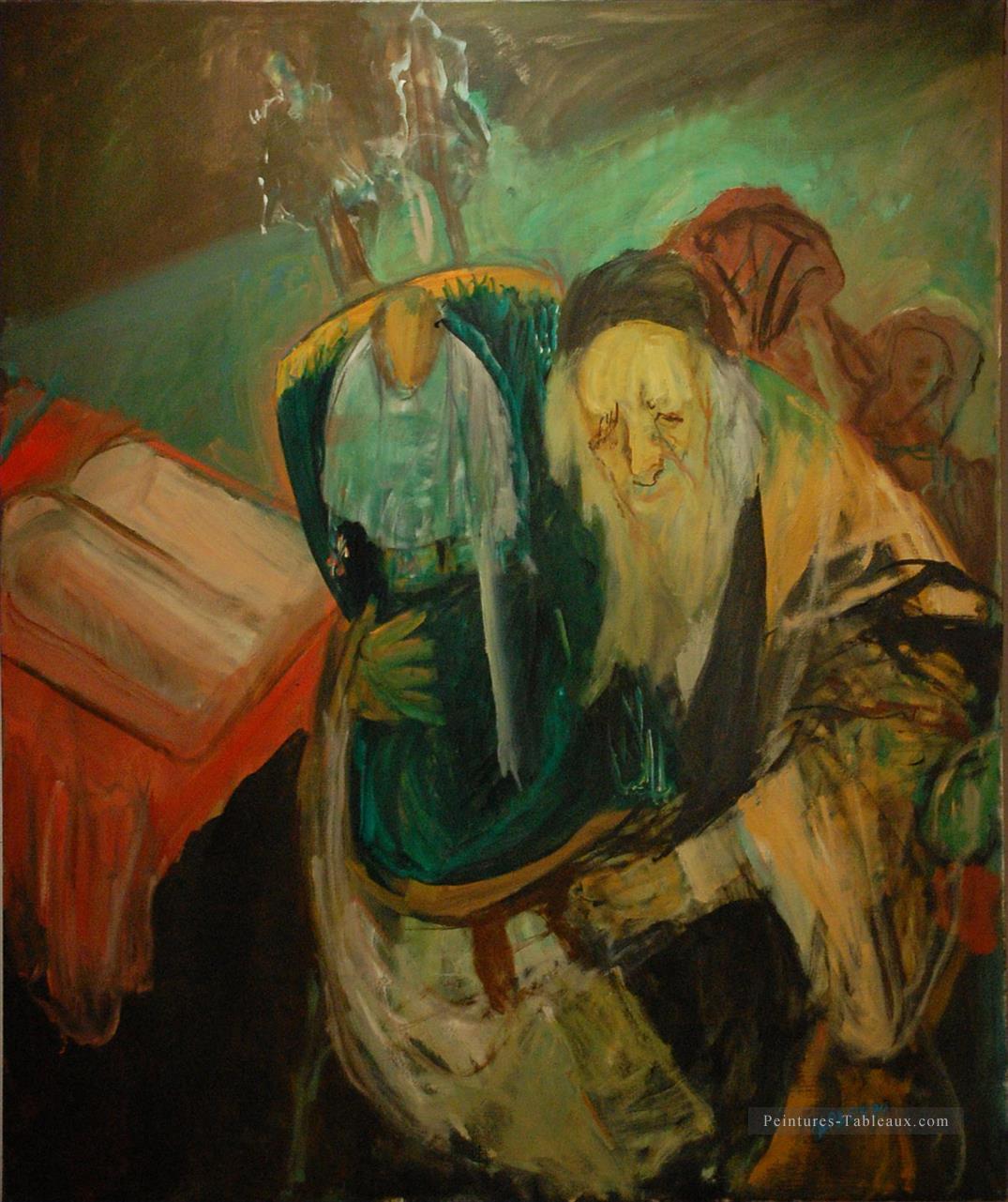 Rabbin avec la Torah juive Peintures à l'huile